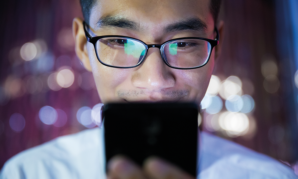 man using phone